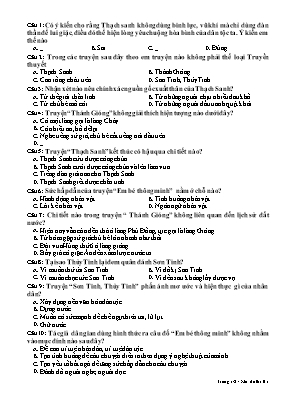 12 Câu hỏi trắc nghiệm Ngữ văn lớp 6